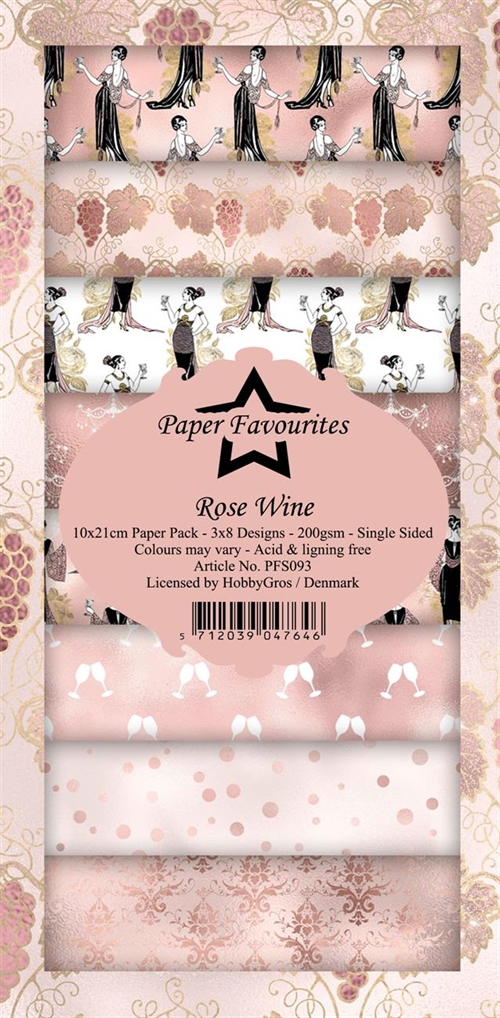 Paper Favourites slimcard Rose wine 3x8design 10x21cm 200g